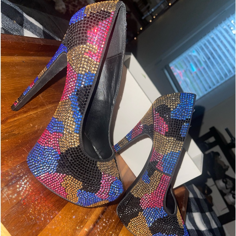Multi colored Rhinestone heels - Picture 4 of 5